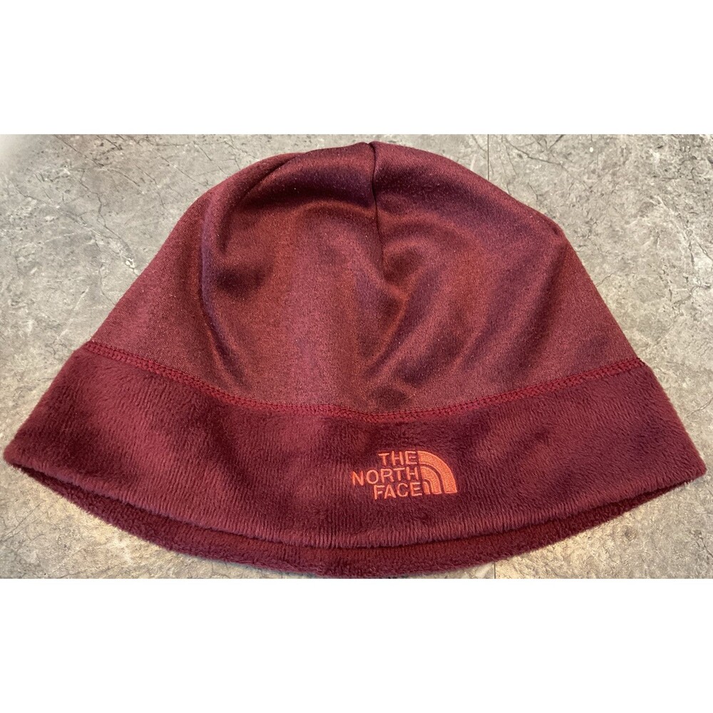 EUC The North Face Agave Beanie Hat Women’s One Size Fleece Burgundy/Wine